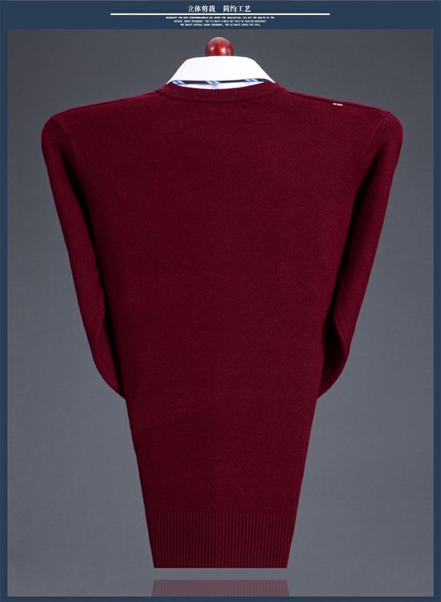 Áo len nam trung niên Playboy Áo len cổ chữ trung niên Bố tải áo len cashmere dày áo len nam shop áo hoodie nam
