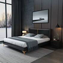 Italian Minimalist Light Luxury Real Leather Bed Modern Minimalist Master Bedroom Small Family Type 1 8 m Double Bed Storage Wedding Bed