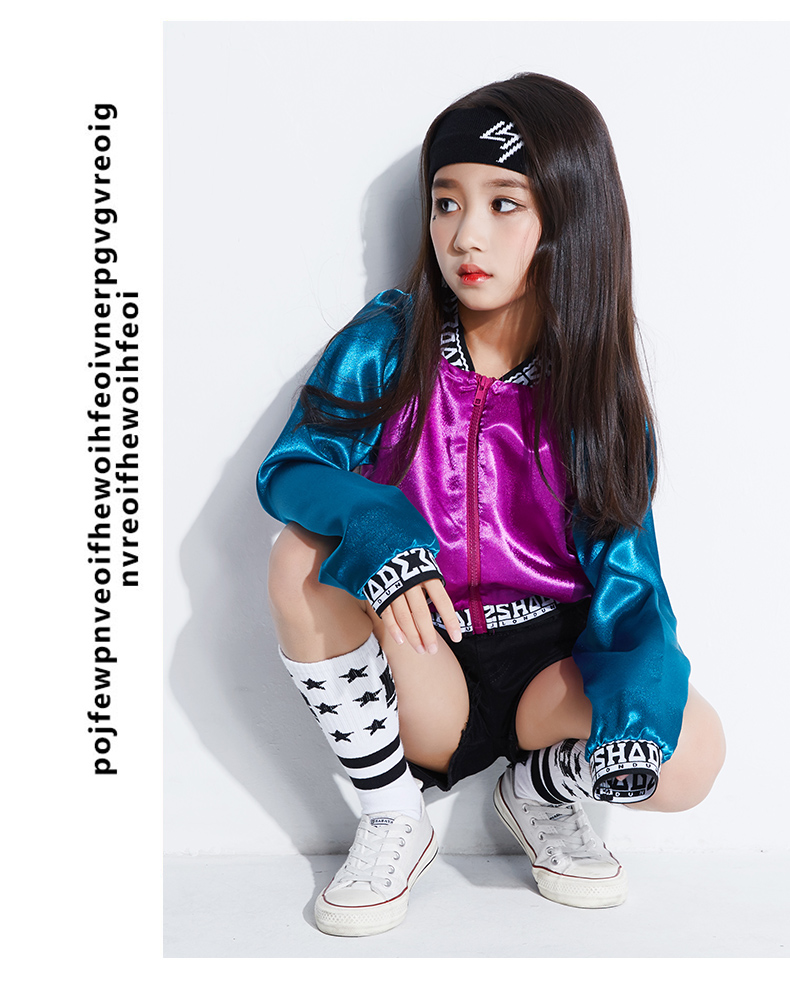 Cô gái ngày tết JAZZ Phiên bản tiếng Hàn của áo khoác trẻ em nhảy jazz hip-hop biểu diễn ra khỏi quần áo nữ mùa đông áo dài tết cho bé trai