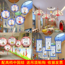 Chinese style kindergarten hanging decoration corridor classroom creative wall decoration hanging environment creation school materials National Day