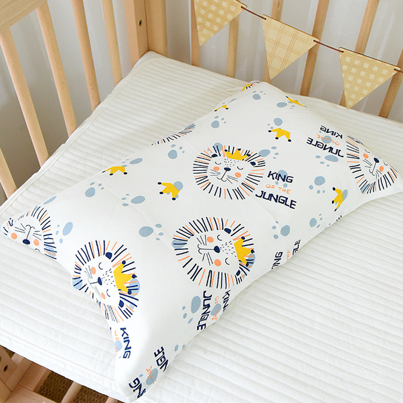 Newborn children's pillow towel pure cotton sweat-absorbing and breathable kindergarten baby single pillow towel pair for all seasons