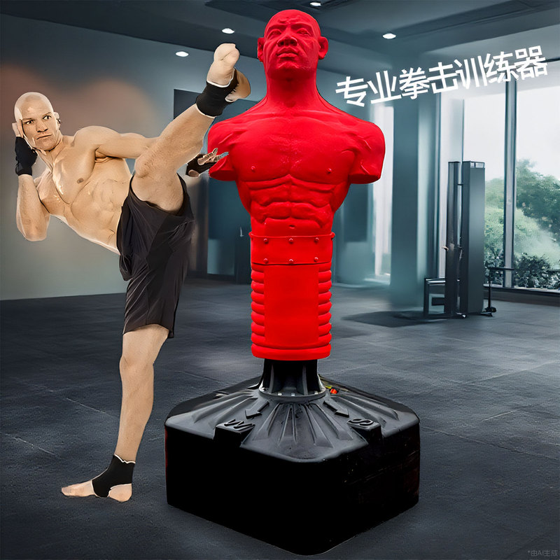 Boxing-Shaped Professional Heavyweight Silicone Human-Shaped Punching Bag, Household Vertical Sandbag for Sparring