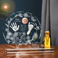 Цветочная луна круглая рука, следы, след+глазированная глава