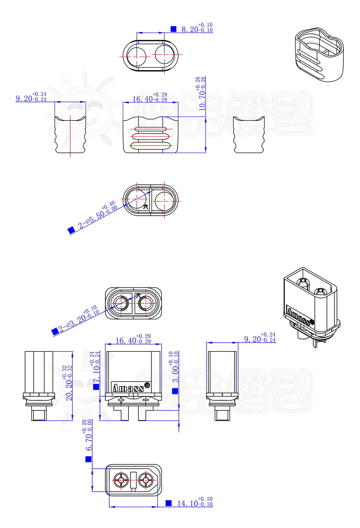 サンシャインAmass XT 60+プラグ正規品XT 60 Hアップグレード版Tプラグインタフェースコネクタ総代理店,タオバオ代行-チャイナトレーディング