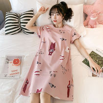 Sleepwear female summer Han version pyjamas women Summer sleepwear short sleeves ladies Summer home Residence Suit Students Cute Big Codes