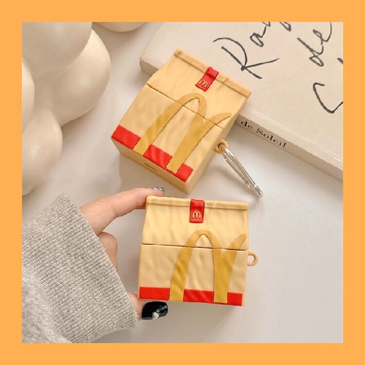 Mcdonald's Packaging Bags Are Suitable for AirPods Pro 3 Earphone Protective Cases, Apple Wireless Bluetooth Earphone Anti-Drop Protective Shell, AirPods Pro 3 Cartoon New Simple Soft Shell
