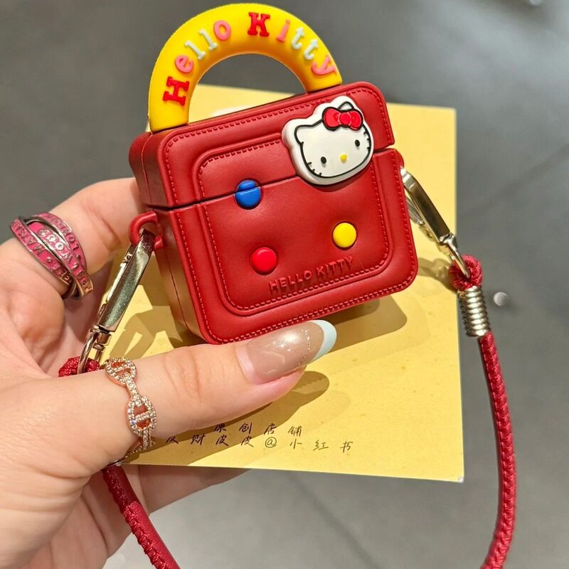 Kt Cat Small Square Bag AirPods 4 Protective Cover Fourth Generation Protective Shell Airpodpro2 Suitable for Apple Headphone Cover 3