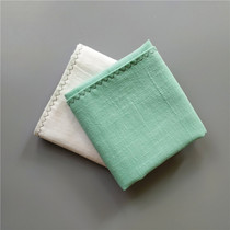 Cotton and linen square towel double-layer mens sweat handkerchief solid color white Supa can be embroidered word tea towel sweat-absorbing handkerchief Womens handkerchief