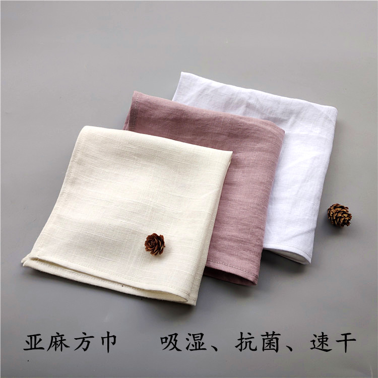 3 strips of linen little square towels white suit pocket towels upscale pure linen handkerchief Bacteriostatic Sweat handkerchief