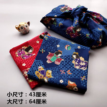 Pure cotton Japanese style wind luge baggage leather Japan and wind bronzed gold square towels full cotton Japanese style large handkerchief scarves scarves