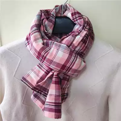 Pure cotton yarn scarf women's wild checkered neck bib couple spring and autumn patchwork cotton scarf pure cotton rectangular towel