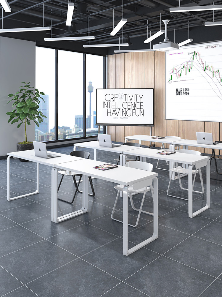 Staff training table Long table Conference table Student counseling desk Simple single double education and training table and chair combination