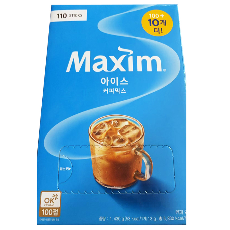 110 Packs of Korean Coffee Maxim Imported Maxis Cold Brew Coffee Mocha Three-In-One Cold Brew Iced Coffee Instant