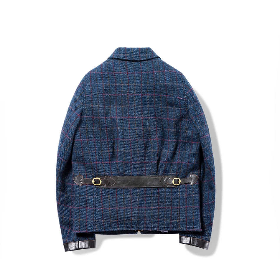 Пиджак винтажный из шерсти с твидом Хэррис, застежка-молния, Harris Tweed