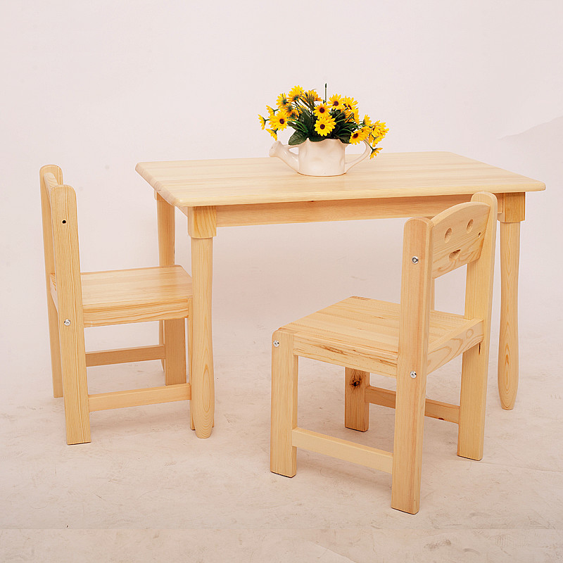 Solid wood kindergarten table and chair wholesale children's table and chair set game toy table baby study table desk