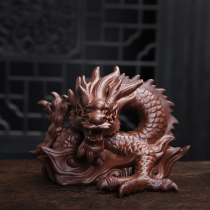 Ceramic Dragon Pendulum Pieces Zodiac Zodiac Feng Shui Purple Sand Dragon Handicraft Property Office Desktop Living Room Genguan Furnishing