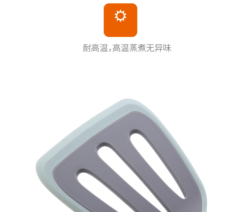 Hộ gia đình Nhật Bản silicone thìa đặt dài xử lý nhiệt độ cao không dính nấu ăn đặc biệt xẻng muỗng bếp ba mảnh chảo vân đá