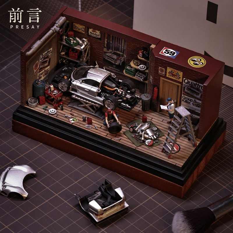 Introduction: Scene 1/64 Repair Garage, Miniature Car Scene, Model Car Desktop Ornament, Lightable Scene Model