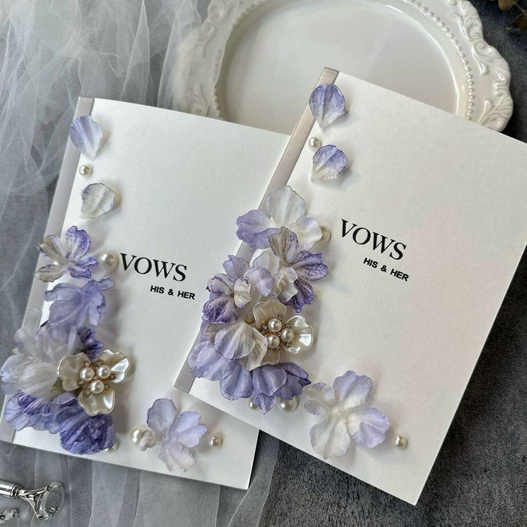 婚礼誓言卡宣誓本紫色蓝色誓词宣言本订婚简约小众高级致辞手卡评价- 淘宝网, image size:1050x1050