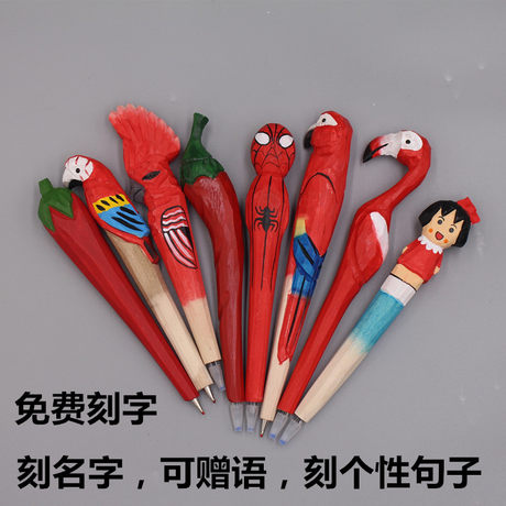 Cute Spotted Deer Wooden Gift tudent Kids Stationery Writing Pen BallPoint Pen