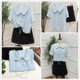 Spring and Summer Korean Style Exquisite Lace Doll Collar Lace-Up Shirt M850