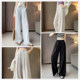 Summer Self-Retained Comfortable and Cool Lace-Up Elastic Waist Texture Light Oxygen Cool Pants 532