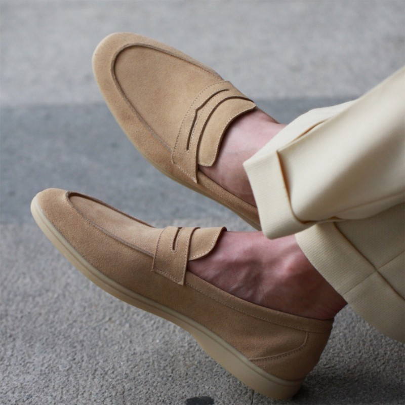 Old Money Style Loafers for Men, Slip-On Moccasins, Summer Breathable Formal Business Casual Leather Shoes