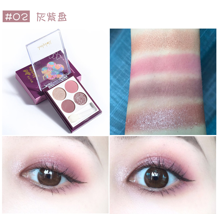 Judydoll cam bốn màu bóng mắt đĩa nữ màu đất mờ ngọc trai học sinh mới bắt đầu lắc mạng âm thanh màu đỏ với cùng một đoạn - Bóng mắt bảng phấn mắt coco venus