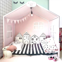 ins cute little house son baby pure cotton crashworthy head bed siege children room high face value crib safety guardrails