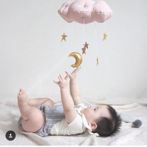 ins wind cloth art cloud bed bells pendant crib hanging accessories Childrens room wall hanging decorations baby photo props