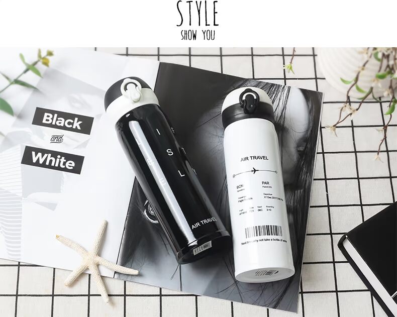 Cặp đôi nảy nắp cốc nữ sinh viên phiên bản Hàn Quốc đơn giản và tươi mới cá tính văn học Hàn Quốc cốc nước nam Harajuku cốc giữ nhiệt lock and lock