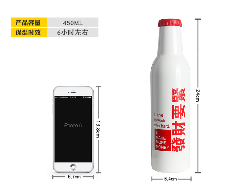 Vận may là chai bia chặt chẽ nam sinh viên phiên bản Hàn Quốc cá tính đơn giản theo xu hướng sáng tạo bình nước trẻ em