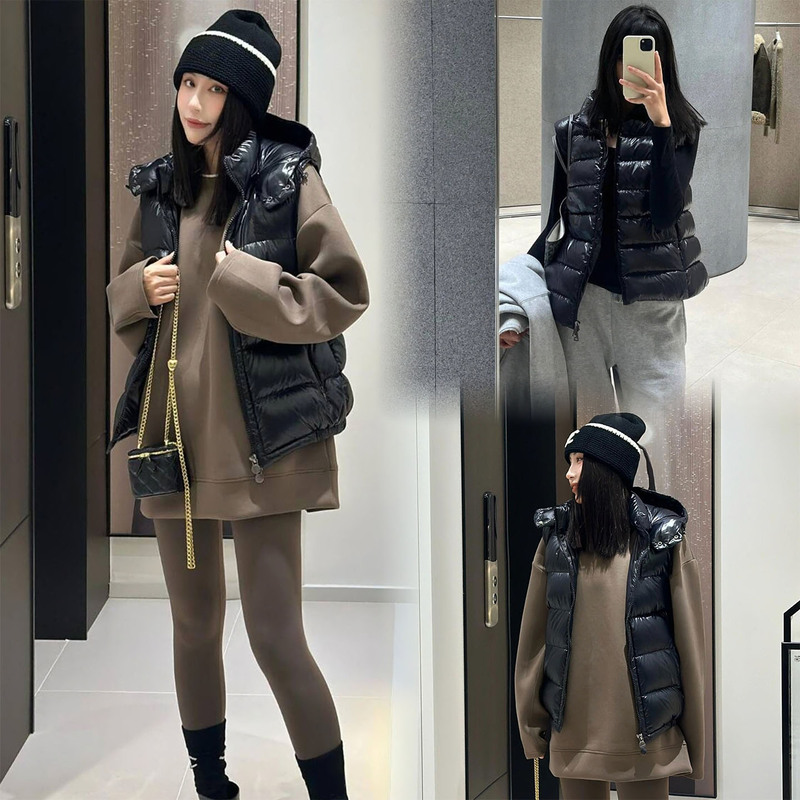26S New m Mengjia Goose down Sleeveless Jacket Women's Short Hooded down Vest Couple's Vest Men's Warm Sleeveless Jacket 26S New m Mengjia Goose down Sleeveless Jacket Women's Short Hooded down Vest Couple's Vest Men's Warm Sleeveless Jacket