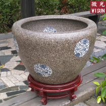 Jingdezhen ceramic fish tank extra large fish pot lotus bowl lotus water lily flower pot balcony courtyard feng shui water tank