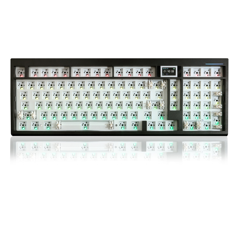 Gmk98 Three-Mode Mechanical Keyboard with Screen, Customized Gasket Kit, 98-Key Layout, Supports Via/Qmk