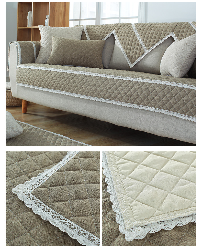 Đồng bằng bốn mùa vải sofa đệm đơn giản hiện đại phổ quát rắn gỗ sofa vải bìa trượt da đệm - Ghế đệm / đệm Sofa mẫu đệm ghế gỗ