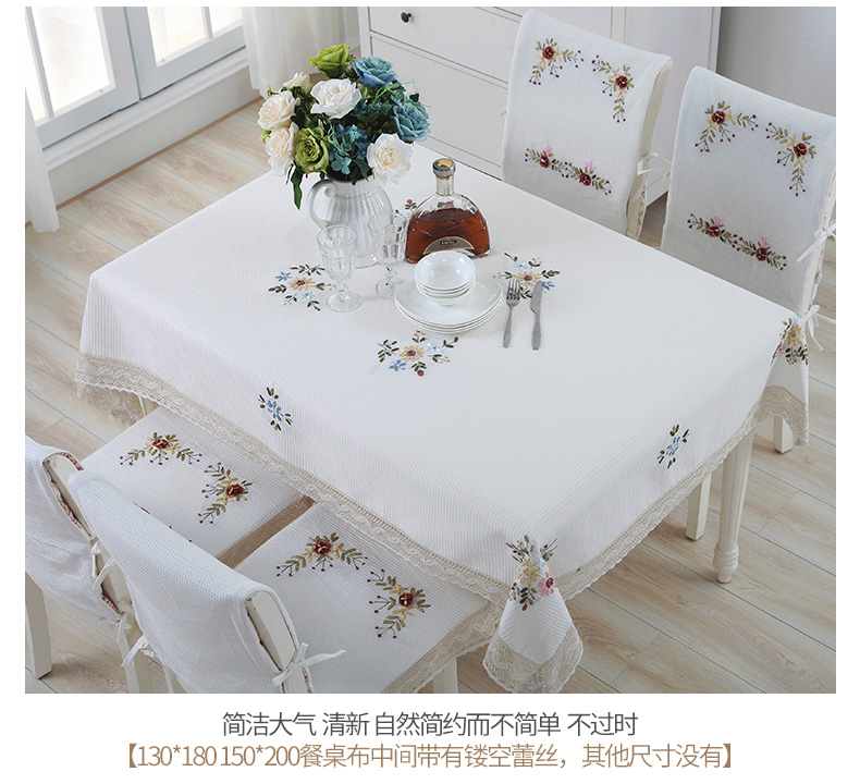 Khăn trải bàn bằng vải khăn trải bàn theo phong cách châu Âu màu sắc nhẹ nhàng thêu ren khăn trải bàn khăn bàn tròn