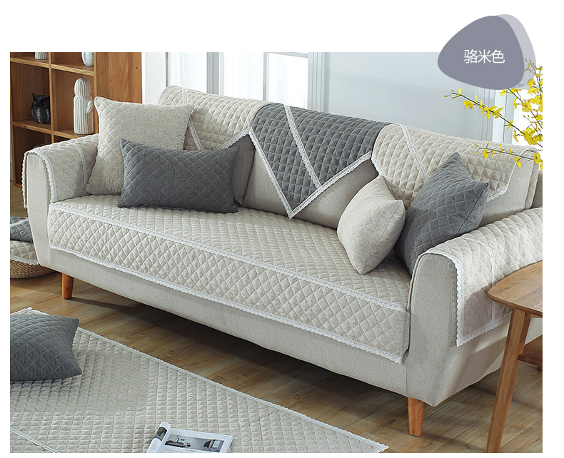 Đồng bằng bốn mùa vải sofa đệm đơn giản hiện đại phổ quát rắn gỗ sofa vải bìa trượt da đệm - Ghế đệm / đệm Sofa mẫu đệm ghế gỗ