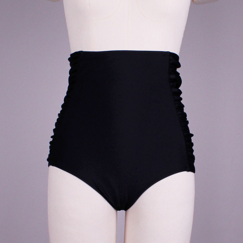 Large size swimsuit women's two-piece high waist Conservative belly thin thigh cover hip triangle bikini swimming trunks