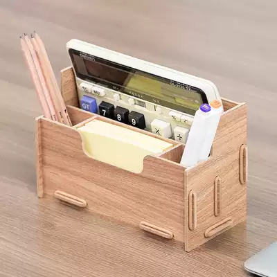 Lilong multifunctional pen holder desktop fashion wooden pen holder cute business office supplies storage box student stationery storage shelf