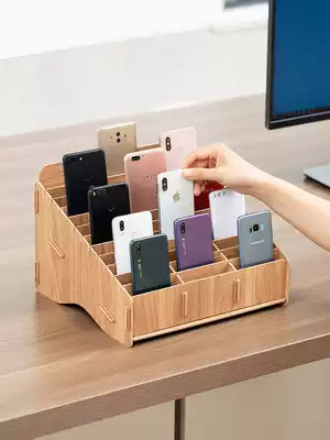 Mobile phone storage box Box storage desktop multi-grid mobile phone protective case storage shelf storage box Script kill clue box