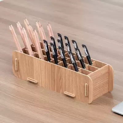 Split brush pen holder large capacity pen holder creative large storage box fashion Nordic Cornetto grid Desktop Storage