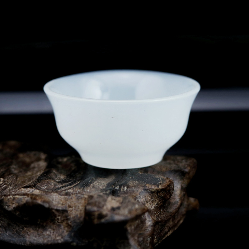 Natural Condensed Fat White Jade Wine Glass Tea Cup Jade Porcelain Master Small Tea Bowl Jade Kung Fu Tea Tasting Cup Counter Mouth Mug