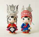 Xiaoqing craft 23см Гуйчжоу Гуанси Национальная Костюм Кукла Miao Tuzu Guizhou.