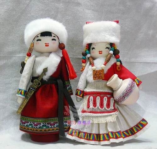Xiaoqing 27 см. Miao People Buyi, Yi Mongolian тибетские и другие специальные ремесла для этнической куклы конопли