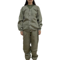 Old goods in stock new old style grass green womens velvet jacket old-fashioned velvet trousers suit fleece thickened warm and cold-proof outdoor