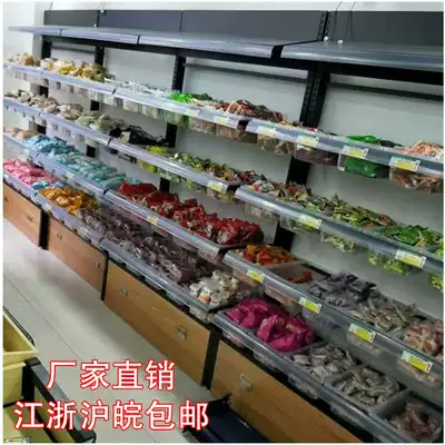 Shenzhen Dongguan snack shelf convenience store supermarket steel wood shelf display rack called casual food rack display cabinet