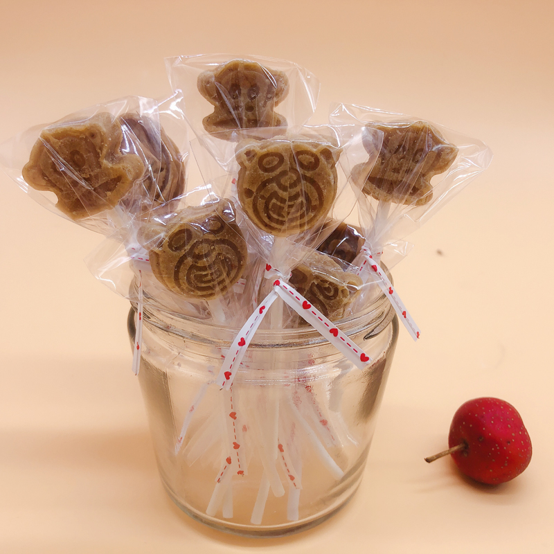 Hi dang dang children's cartoon bear hawthorn lollipop roll no added baby children hawthorn slice snacks