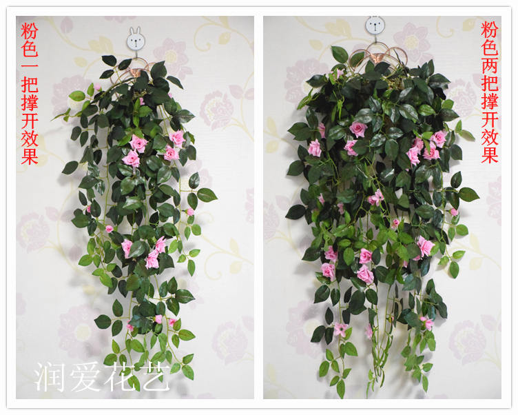 Treo tường hoa nhân tạo phòng khách ban công trang trí nội thất trang nhã cây xanh nhựa cây lá treo hoa giả mây - Hoa nhân tạo / Cây / Trái cây cây hoa đào giả
