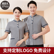  Hotel cleaning clothes Short-sleeved PA Hotel rooms hotel overalls cleaning staff aunt overalls uniform suit female